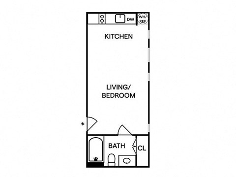 Sentral East Austin 1630 E1 Studio Floor Plan